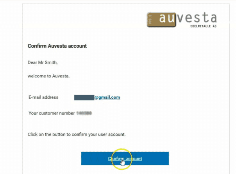 Auvesta confirm account