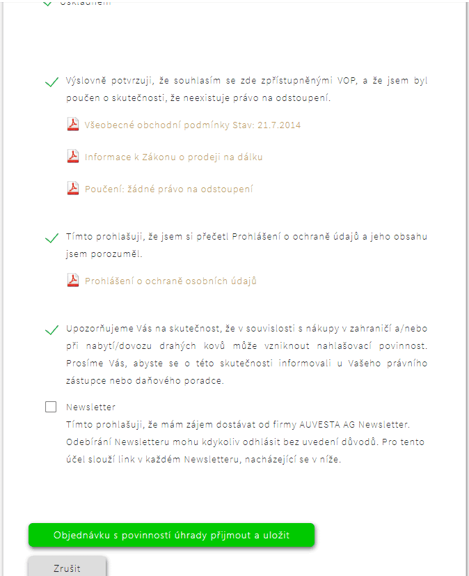 Označíme políčka, pokud souhlasí
