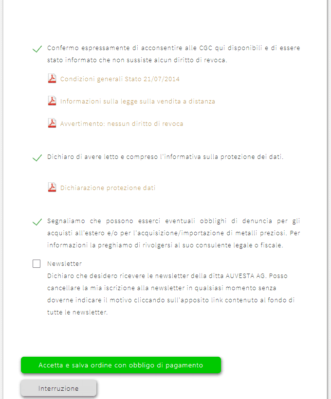 Contrassegniamo le caselle se sono d'accordo